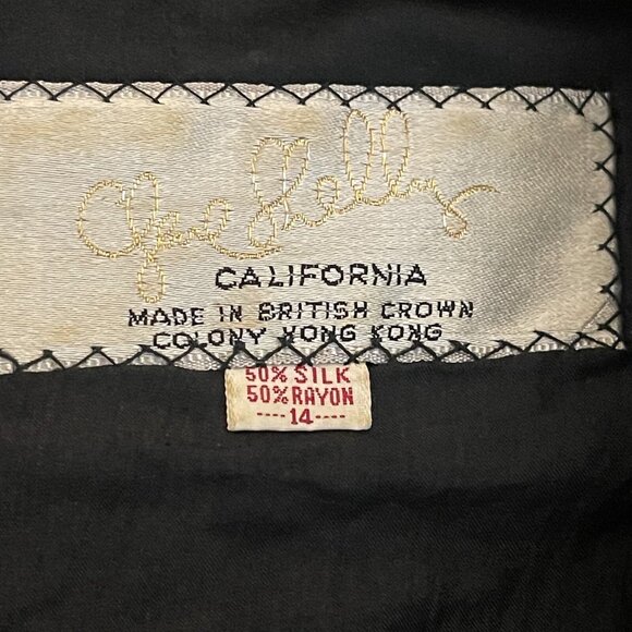 Vintage 60’s Gene Shelly Black Sequined Beaded Silk Blend Sleeveless Top Size 14 - Picture 9 of 10